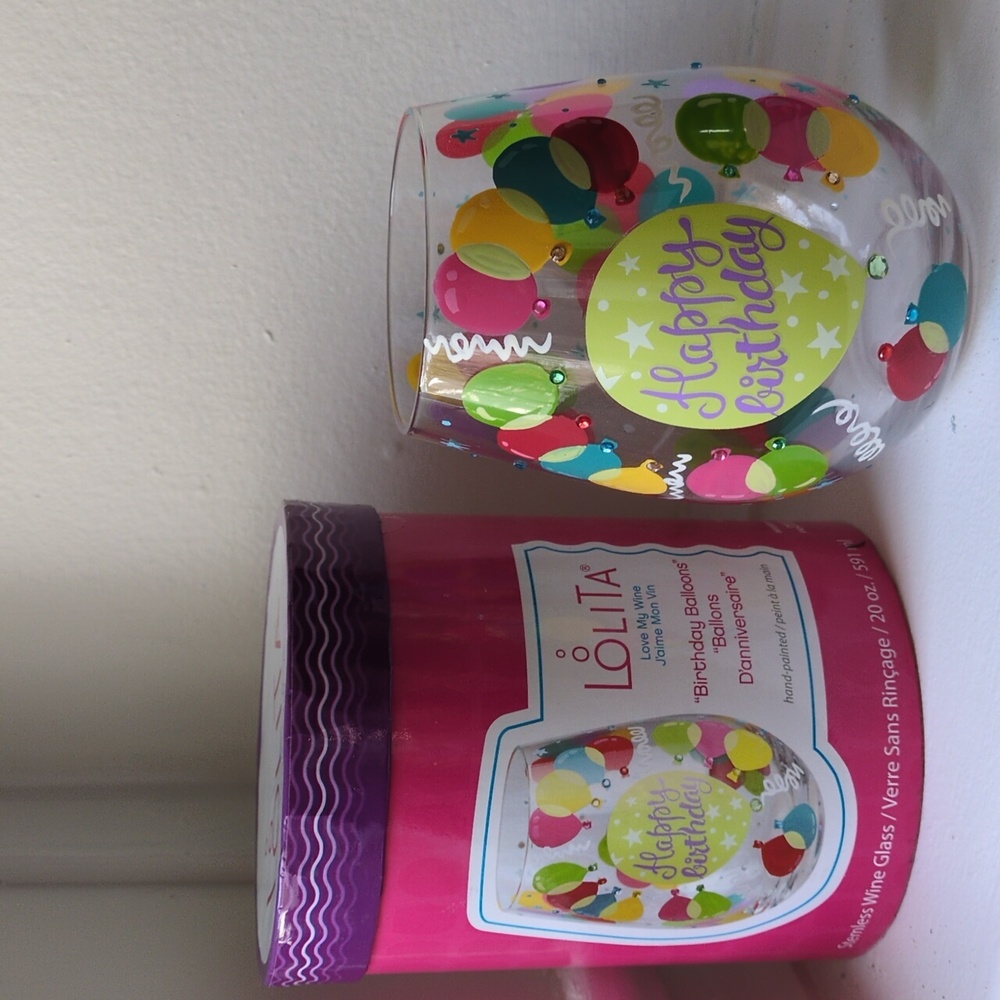 Lolita stemless wineglass birthday